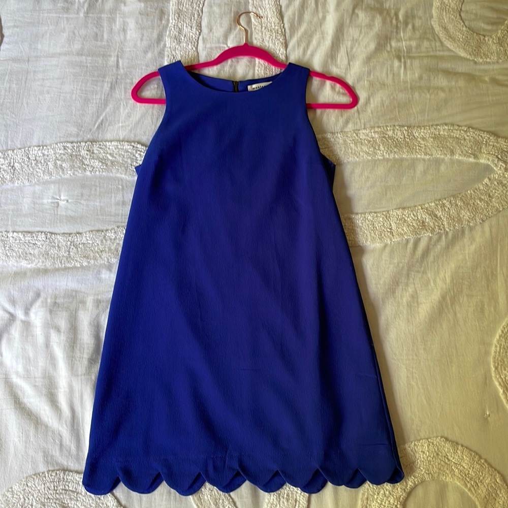 Royal blue scalloped hem Monteau dress